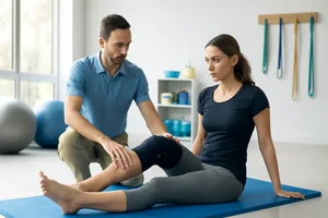 Physiotherapy session in hospital
