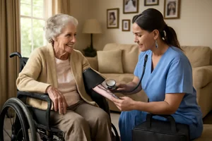 Local nurse visiting homebound senior