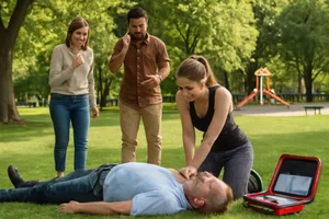 CPR Emergency Response in Public Park
